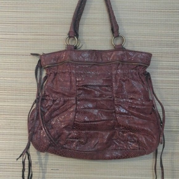 RAMPAGE Snake Skin Print Tote Bag Purse Handbag Snakeskin Print Auburn - Picture 1 of 8